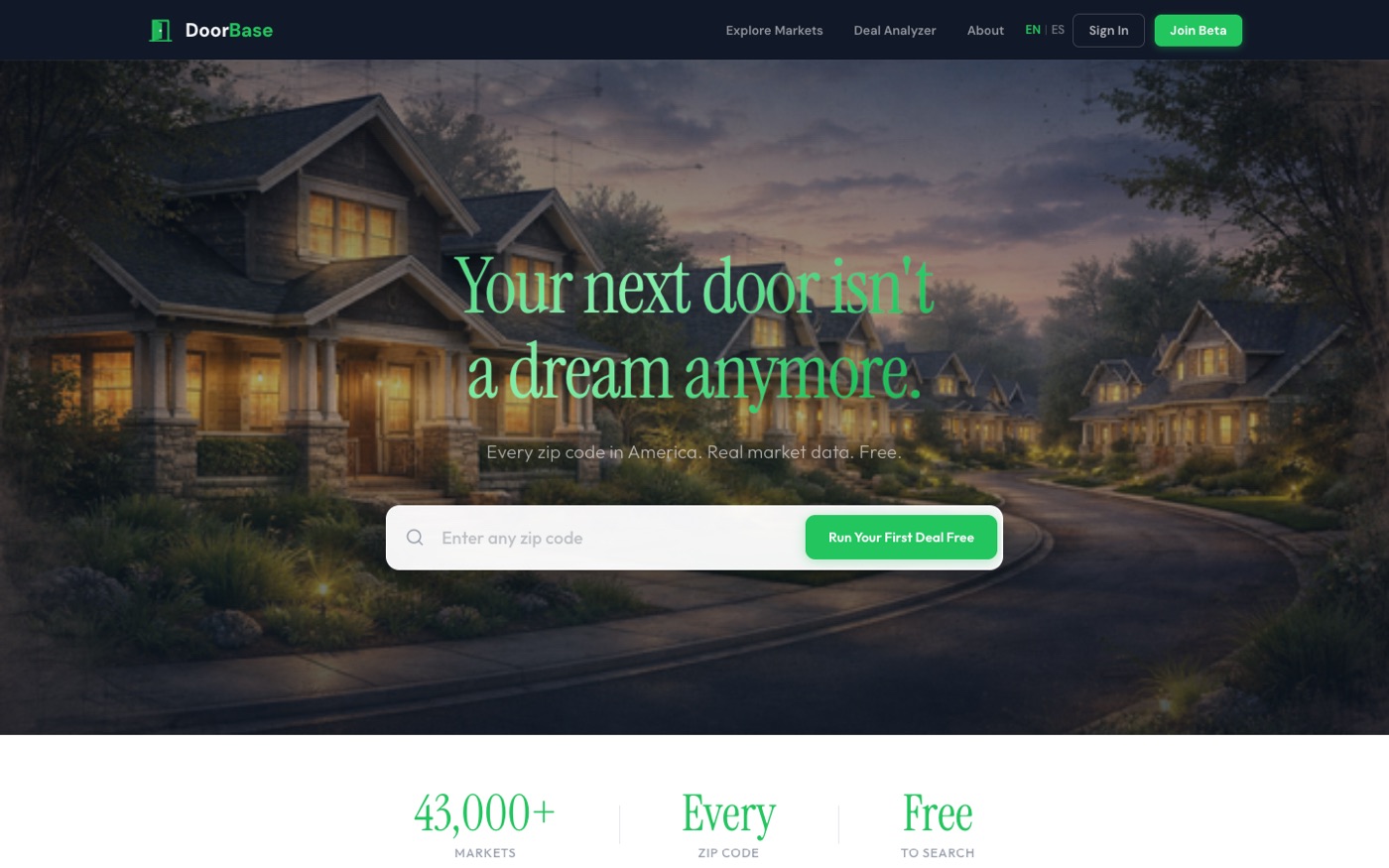DoorBase — live screenshot